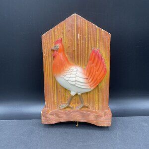 Vintage 1982 Miller Studios Chalkware Hen Hook Plaque